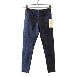 Pheel Womens Crop Leggings Blue Black Panther Print Stretch Pull Ons L/XL New